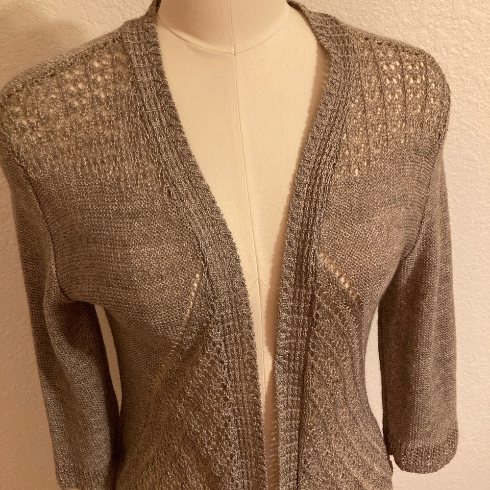Elegant Open-Front Cardigan - Tan